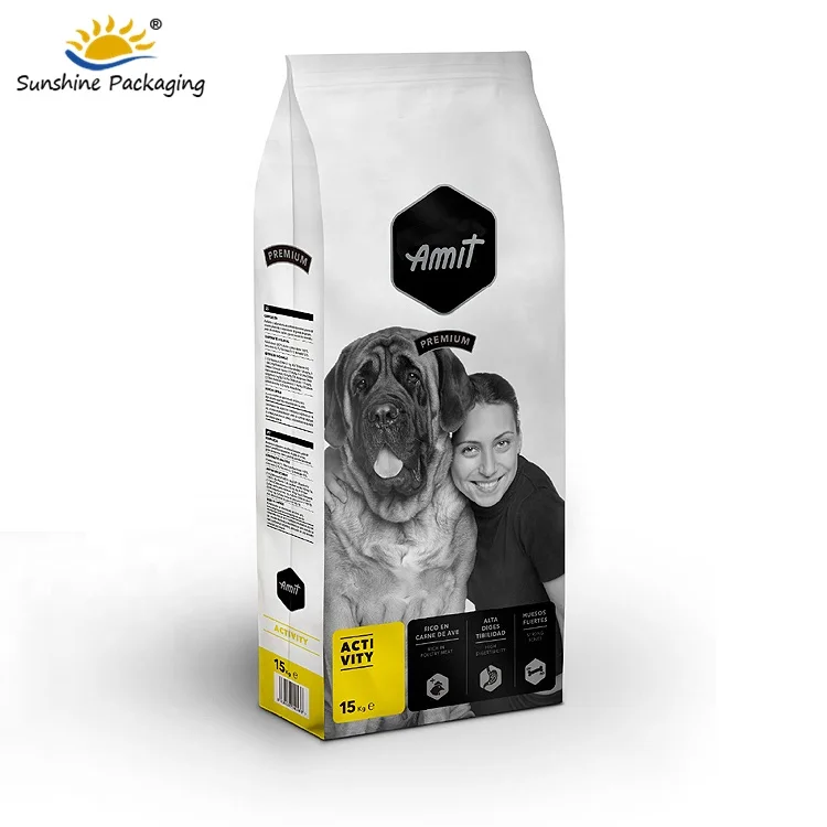 hot sale resealable ziplock pouch pet dog animal food packaging bag