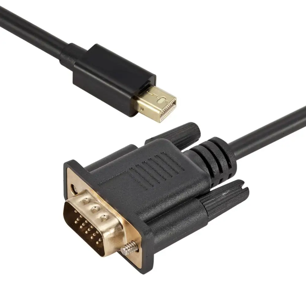 1.8M Mini DP to VGA Cable Male to Male Mini Displayport to VGA Adapter Cable