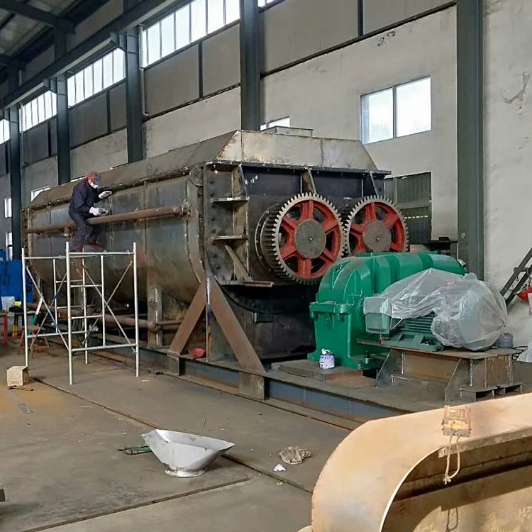 cow dung drying machine and KJG type paddle drying machine for slurry material like sludge