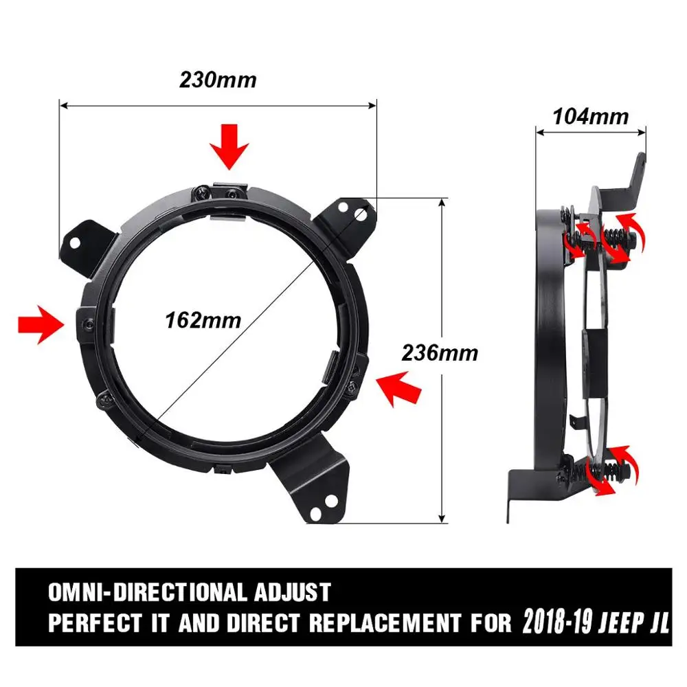 SANYOU для Джи p W rangler JL 2018 7 дюймов кронштейн лобовой фары корпус круг отделка передняя решетка