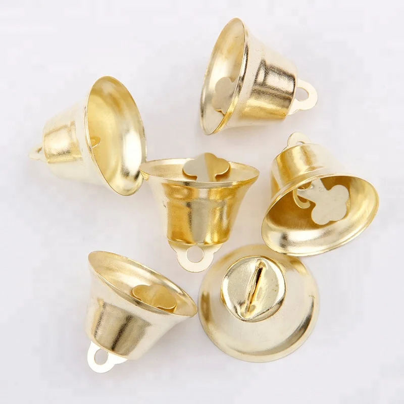 Wholesale Christmas decorative hanging gold metal brass jingle bells