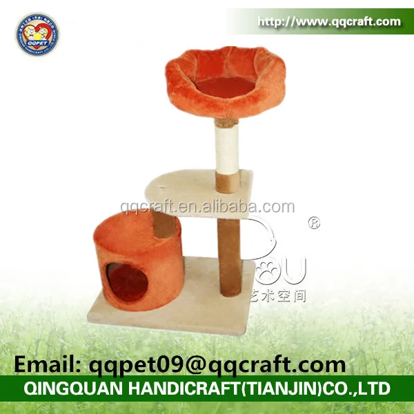 Wooden Cat Climbing Tree Furniture Banana Leaf Cat Tree