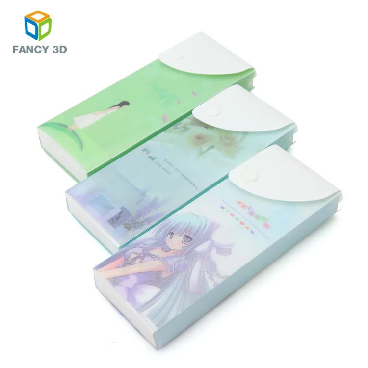 Zebulun Stationery Product Portable Plastic 3D Lenticular Design Pencil Case