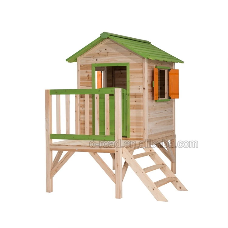 Children Wooden Play House with Ladder and slide