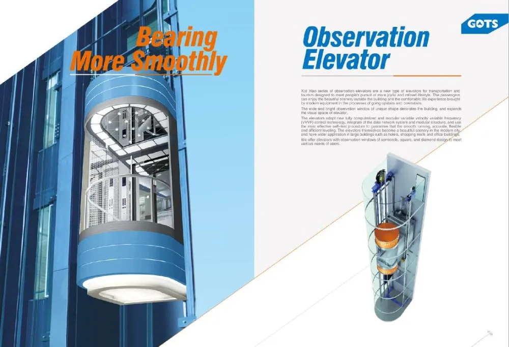 
China supplier square observation elevator of high quality 