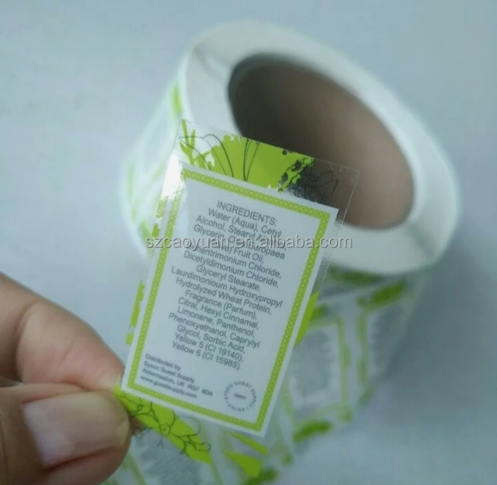 Custom On Roll  Waterproof Clear Transparent Self Adhesive Sticker