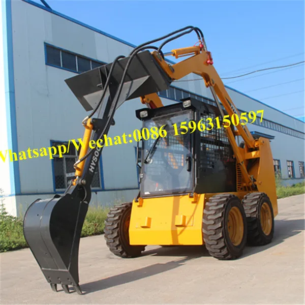 Utility HY700 wheel skid steer loader with 4 in 1 bucket
