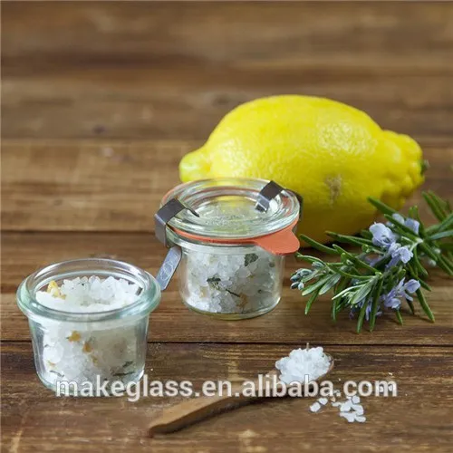 50ml,100ml,300ml,500ml Tapered Jelly Glass weck Jars With Glass Rubber Seal Lid and Clamps