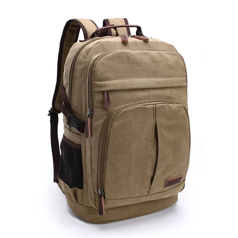 Wholesale high quality fashion 16oz wash canvas laptop backpacks for man school