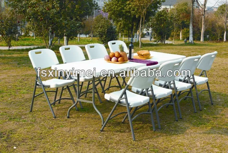 Rectangular portable folding table and chair set high quality for picnic