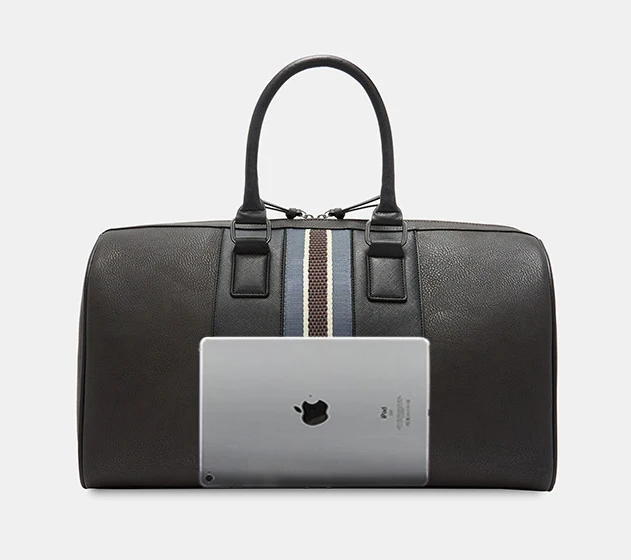 Large-capacity Custom Black Leather Briefcase For Men