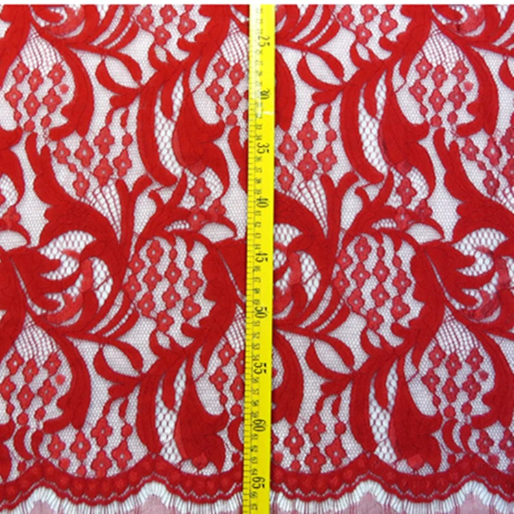 
Wholesale Newest Design High Quality Red and Black Bougainvillea polyester lace fabric for Making Costume 