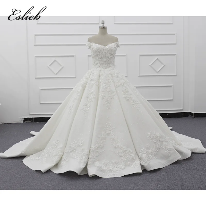 Eslieb Real Picture Ball Gown 2019 Bride Dresses custom size&color vestidos de noiva 3D Flower robe de mariage Wedding Dress