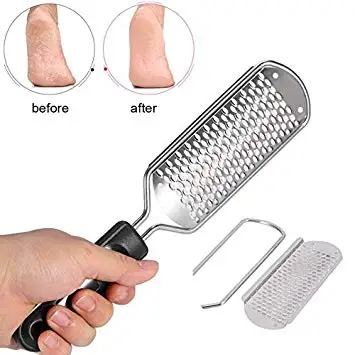 2 styles in one file !! Stainless Steel Blade Replaceable Coarse Callus Remover pedicure Foot File