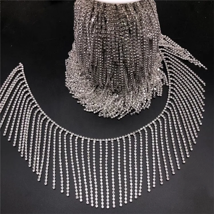 Decorative diamond colorful dyeing pearl chain Oval round bead Rhinestone chain  for garment bag shoe
