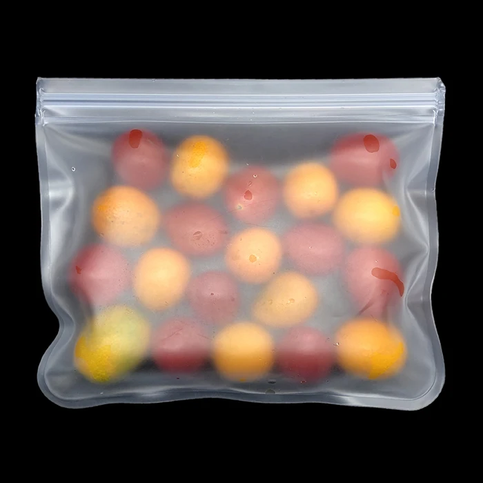 Оптовая продажа портативный белый матовый пакет с двойным замком PEVA для хранения продуктов и упаковки конфет