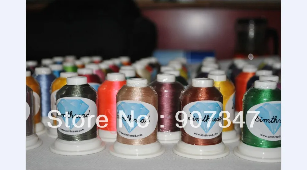 
112 Simthread color list home machine 40WT mini king polyester embroidery thread 112 colors/box for all kinds of home machine 