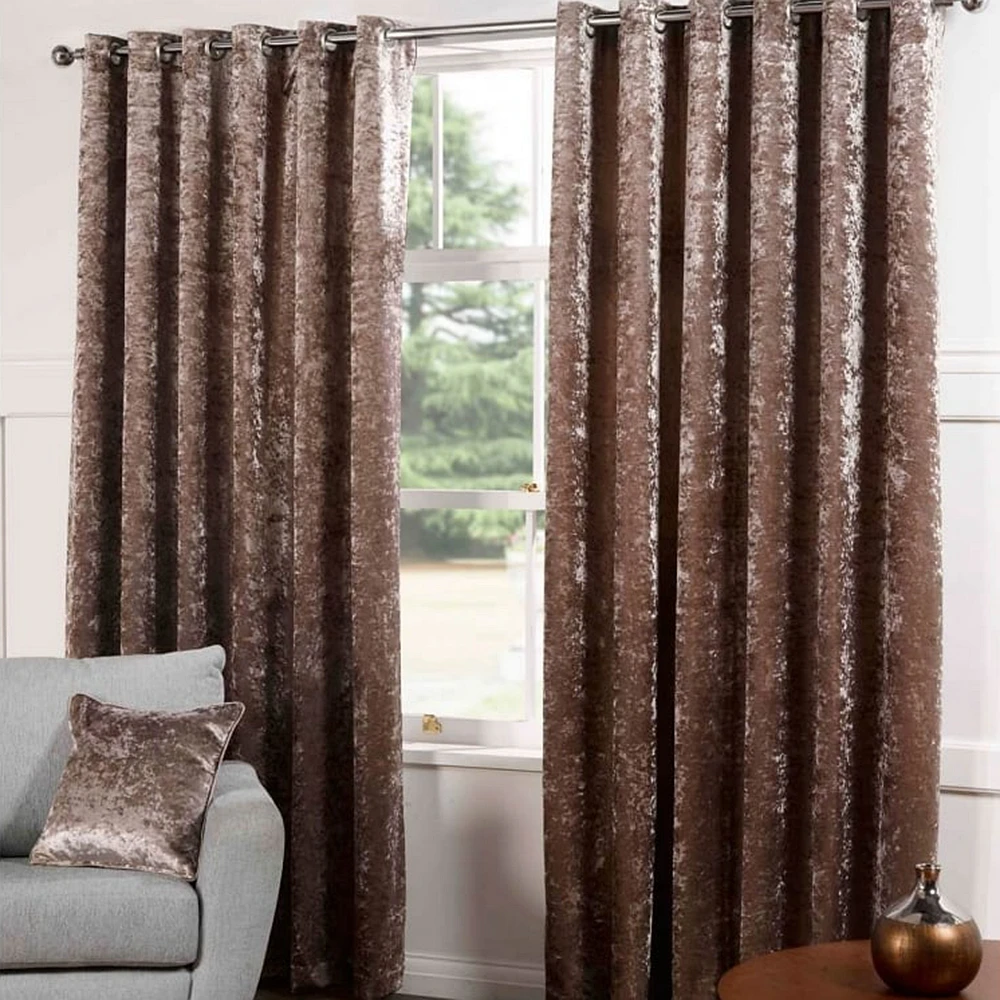 
fireproof wholesale colorful 100% polyester velvet crushed shiny simple curtain design 