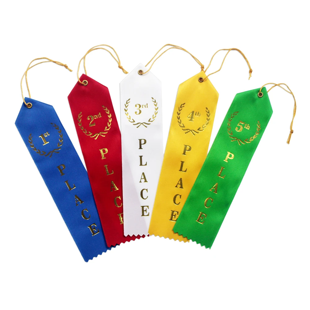 Wholesale Polyester Satin Ribbon Premium School Activity 1st 2nd 3rd Place Award Ribbons