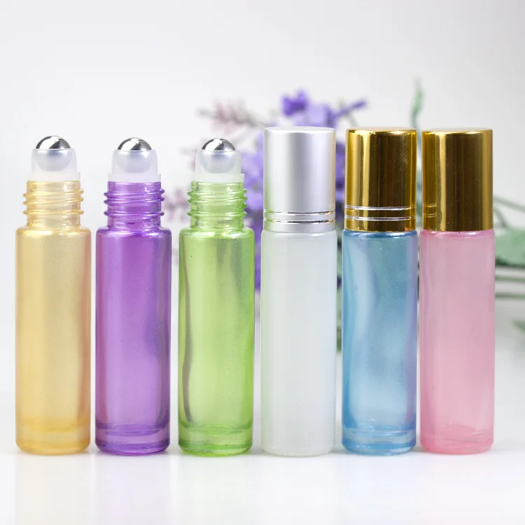 
Colorful Essential Oil Glass Bottle With Stainless Steel And Glass Roller Ball Bottle 