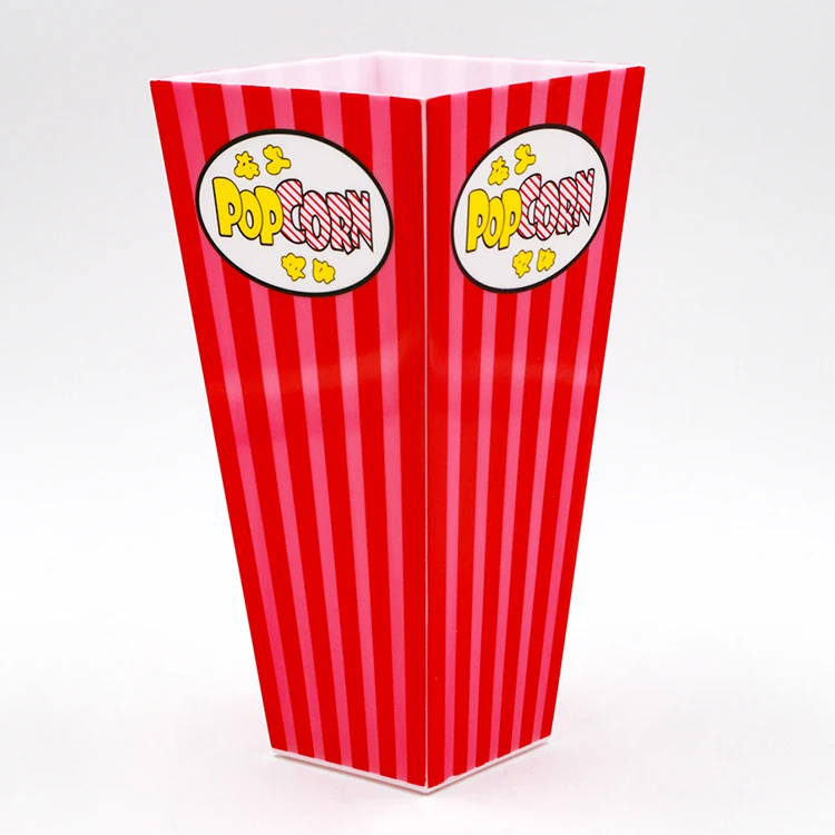 Высококачественное пластиковое ведро для попкорна с индивидуальным логотипом и пластиковая коробка для попкорна