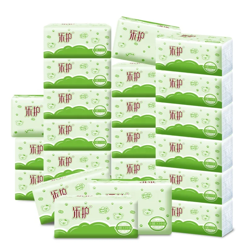 Rounuo wholesale soft pack facial tissue, 100% wood pulp, 3 ply