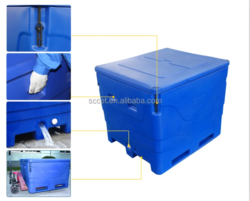 Roto-molded ice box fish bin fish storage ice chest large cooler for fish