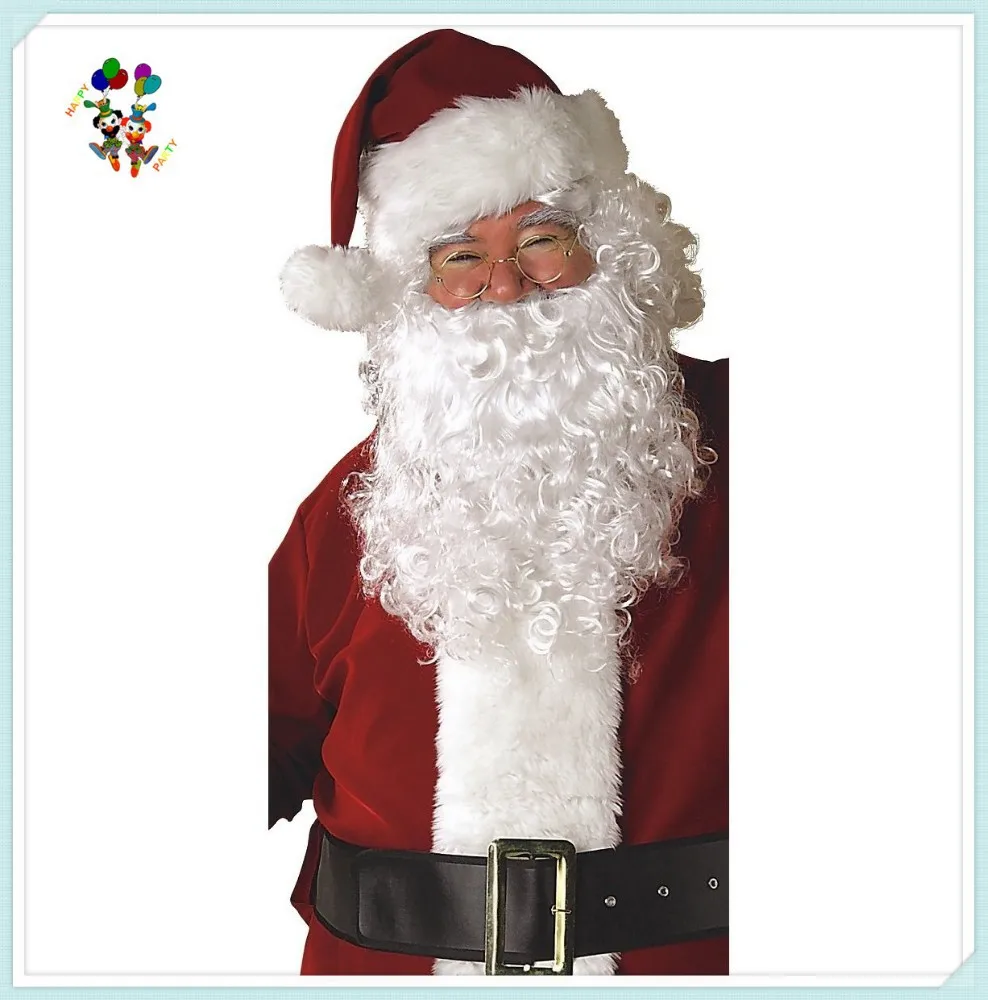 Cheap Mens Christmas Paty Fancy Dress Santa Hats with Beard HPC-1054