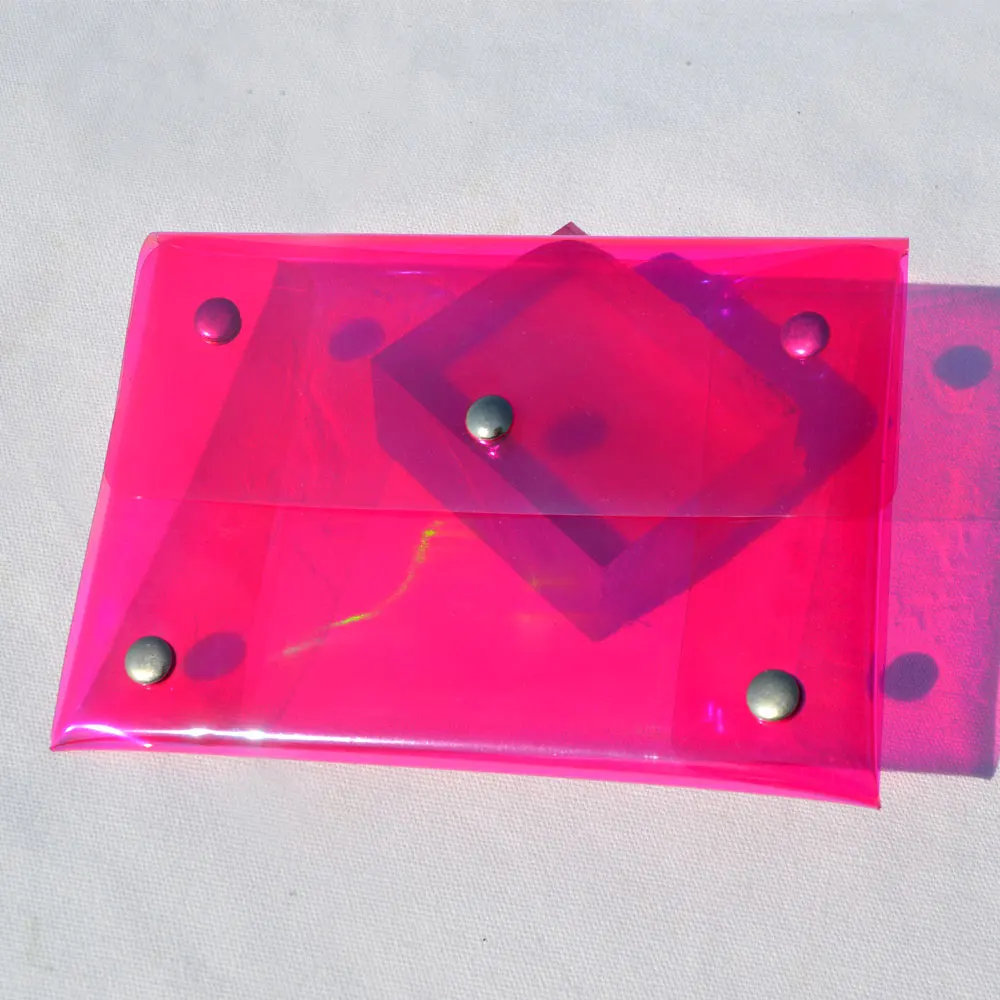 
PVC Envelope Bag Clear Purse Rainbow Laser Hologram Clutch 