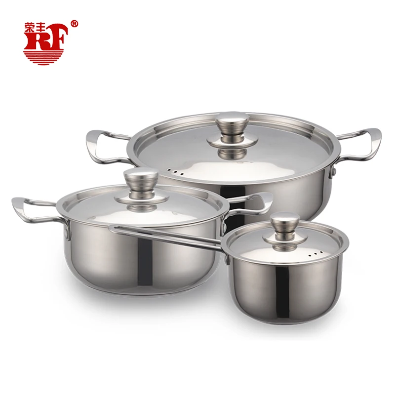 3pcs stainless steel cookware sets export gift box packing