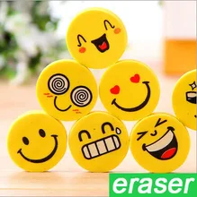 20 Pcs lot Smile Face Erasers Rubber For Pencil font b Kid b font Funny Cute