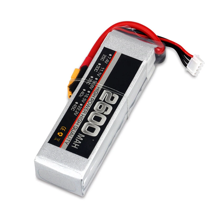 Full capacity 7.4v 35C 2600mah rc model airplane battery lipo battery pack for rc 2S rc car battery