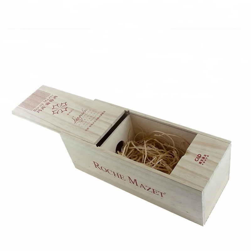 Подарочная деревянная коробка для вина с раздвижной крышкой