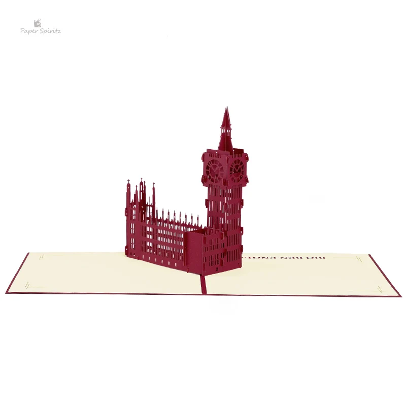 
Big Ben Landmark Building Card 3D Pop Up Travelling Greeting Gift Cards Handmade Creative Kirigami Origami 