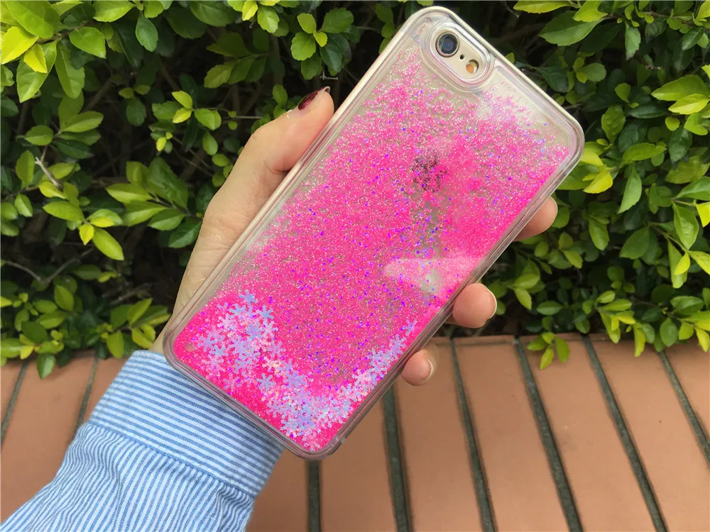 wholesale promotion glitter quicksand liquid snowing hard plastic cell phone cover case for iphone 11 pro max xs xr X 8 7 6 plus
