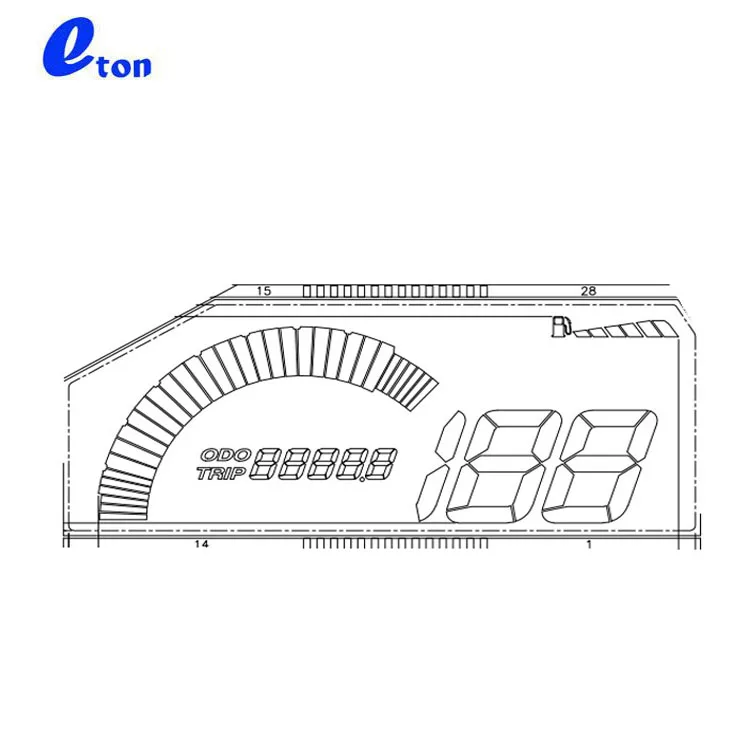 7-сегментный мотоциклетный Спидометр htn ЖК-экран дисплей без подсветки