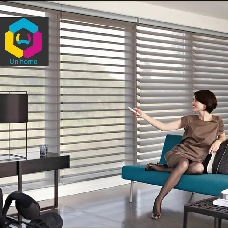 Motorized sheer elegance  triple  blinds