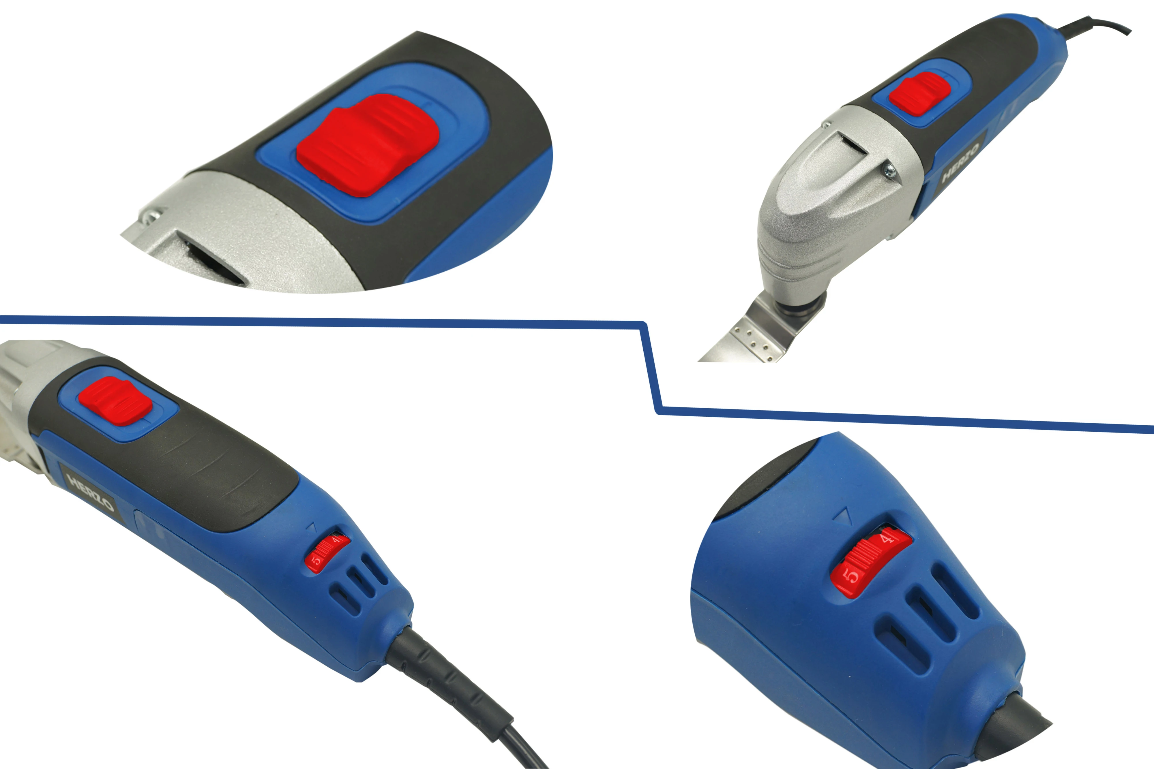 HERZO Power Tools Electric Oscillating Multitool 2.5A Variable Speed Multi-Master Oscillating Tool Powerful Electricity Source