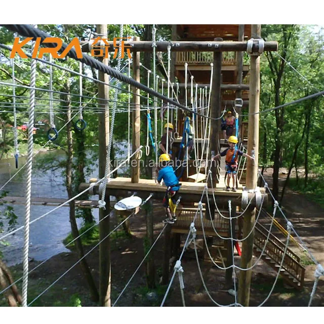 High Quality Adult/Children Interaction Ropes Course Top Tree Outdoor Obstacle Ropes Course Adventure
