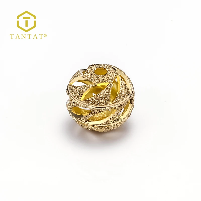 Spacer Beads brass plating micro pave zircon round beads DIY jewelry accessories