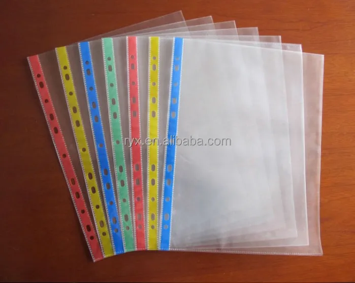 Waterproof sleeve sheet protector A4 clear plastic punched file folder