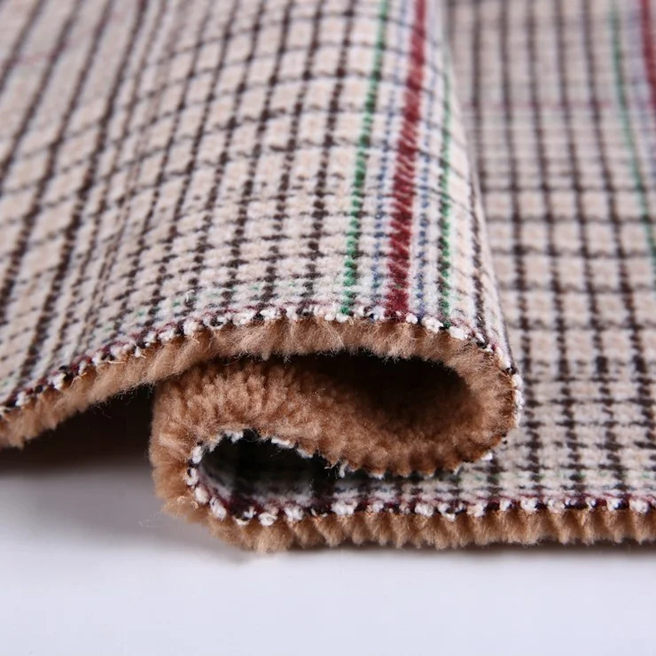  Клетчатая замшевая ткань с флисовой подкладкой для индийской одежды