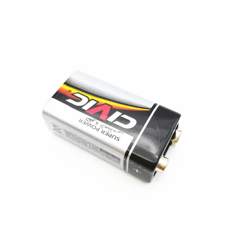 1.5V 6F22 9V Battery Zinc Carbon for Flashlight Blister Card Civic 26 Hours