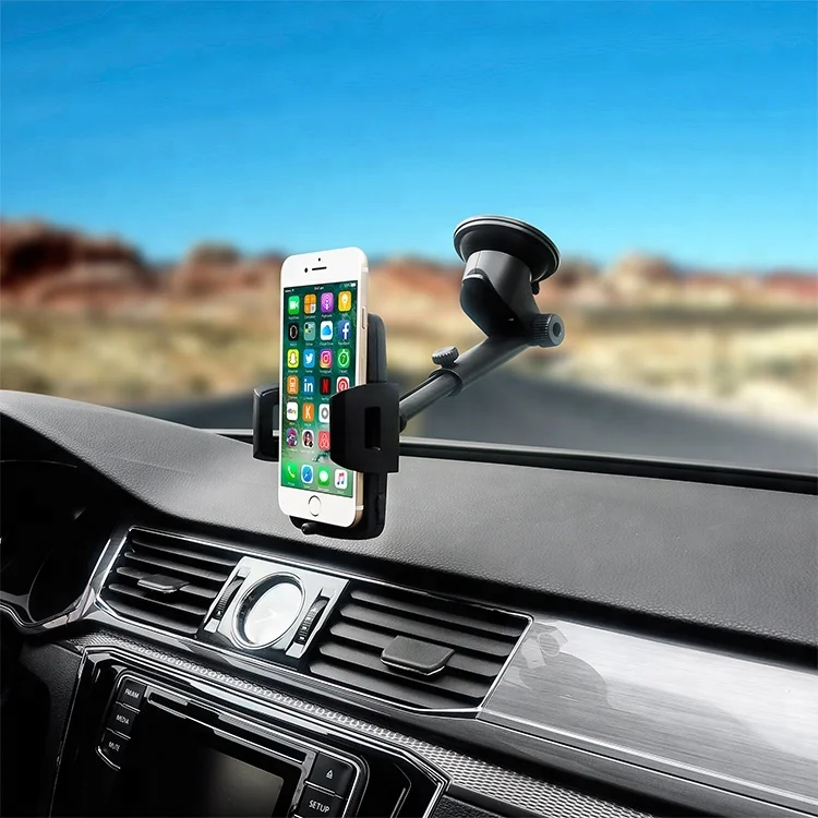 Super strong suction cup with gel dashboard windshield car telescoping phone mount mobile phone holder for smartphones