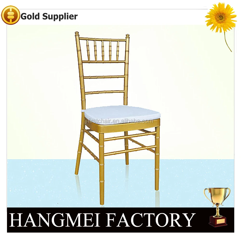 Factory manufacturing gold stackable metal chiavari chair