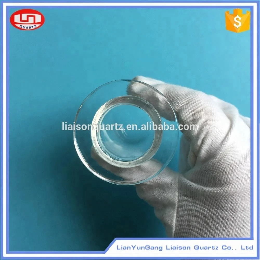 Polished round fused quartz tube with flange