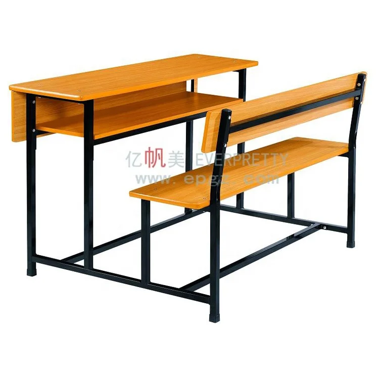 Quality college desk and chairs student bench with desk