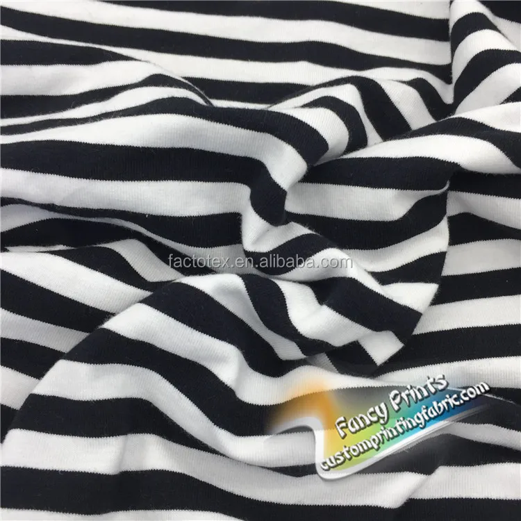 Custom Popular And Cheap Cotton Spandex Striped Stretch Fabric