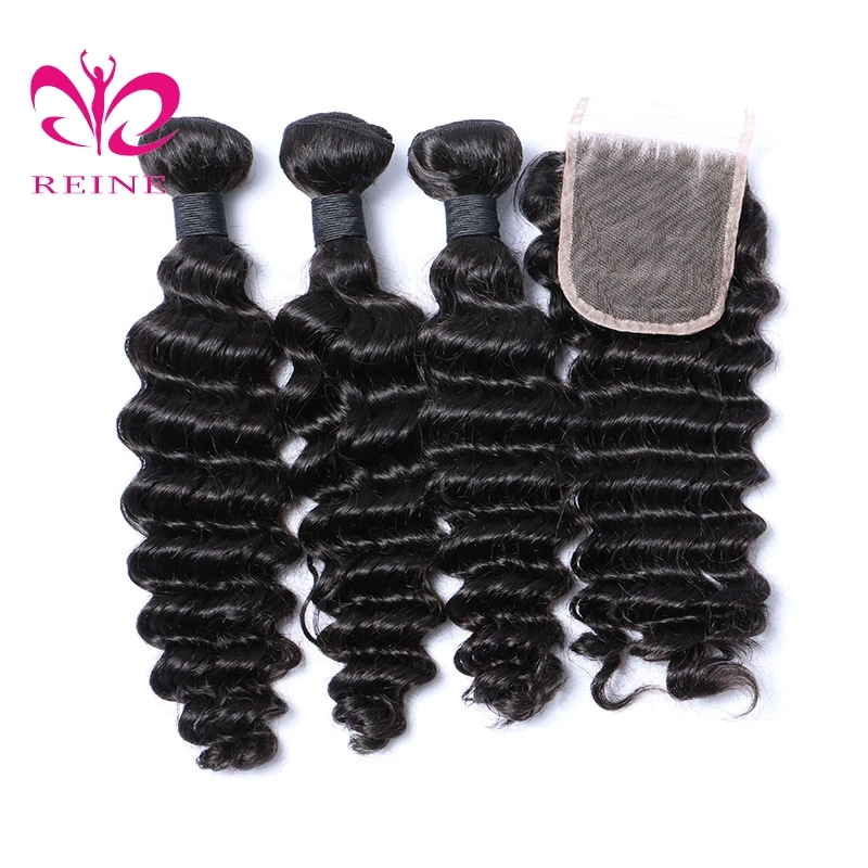 REINE Wholesale virgin Peruvian hair bundles with closure,virgin human hair from very young girl,10a grade hair human hair dubai