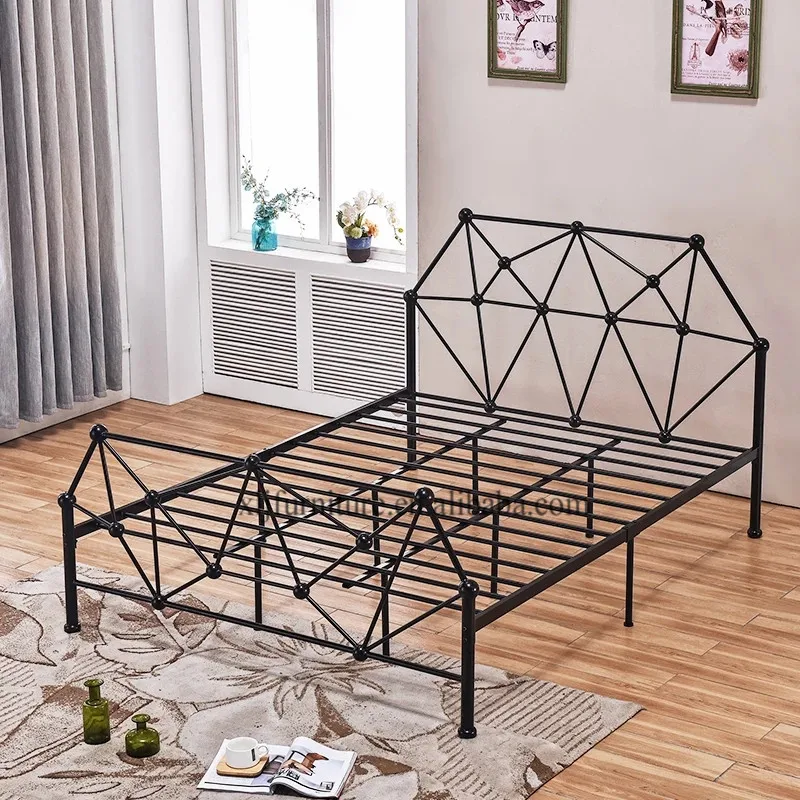 New design single double metal bed frame iron bed frame
